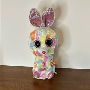 Ty Colorful Plush Bunny with Sparkly Ears